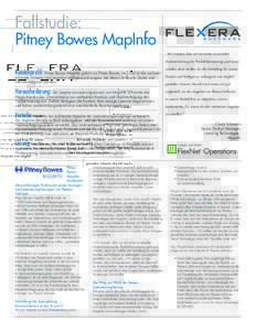 Fallstudie: Pitney Bowes MapInfo „Wir wussten, dass wir von einer universellen Automatisierung der Produktlizenzierung profitieren  Kundenprofil: Pitney Bowes MapInfo gehört zu Pitney Bowes, Inc. und ist der weltweit