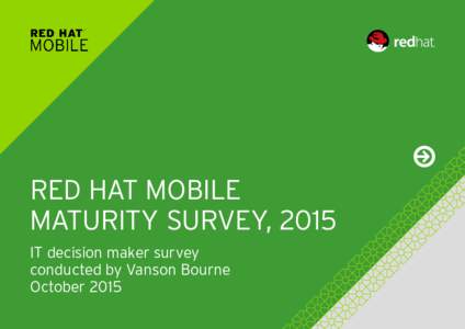 RED HAT MOBILE MATURITY SURVEY, 2015 IT decision maker survey conducted by Vanson Bourne October 2015 © 2016 Red Hat, Inc. All rights reserved | Terms and Conditions