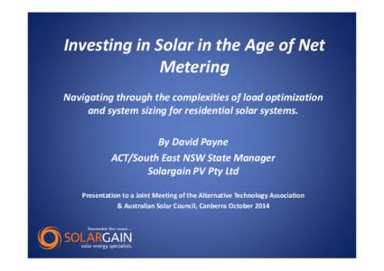 Investing in Solar in the age of Net Metering