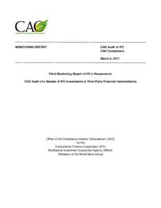 MONITORING REPORT  CAO Audit of IFC CAO Compliance March 6, 2017