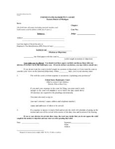 Microsoft Word - Official Form B20A -  Notice of Motion[removed]
