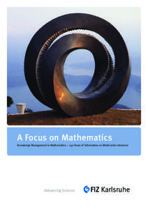 A Focus on Mathematics Knowledge Management in Mathematics – 140 Years of Information on World-wide Literature Editorial details  A Focus on Mathematics