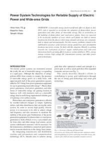 53  Hitachi Review Vol), No. 1 Power System Technologies for Reliable Supply of Electric Power and Wide-area Grids