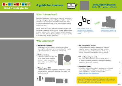 A guide for teachers  www.letterland.com At School
