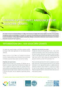 Science and technology / Science / Research / Grant / Philanthropy / Seedcorn / Skandinaviska Enskilda Banken / Funding of science / Economy