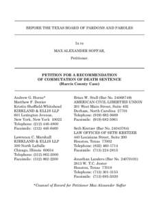 BEFORE THE TEXAS BOARD OF PARDONS AND PAROLES  In re MAX ALEXANDER SOFFAR, Petitioner.