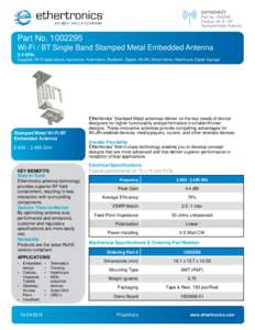 AVX/Ethertronics | WiFi / BT Stamped Metal Antenna