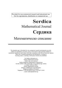 Serdica Math. J[removed]), [removed]  ¨