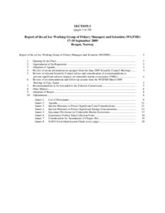 SECTION I (pages 1 to 20) Report of the ad hoc Working Group of Fishery Managers and Scientists (WGFMS[removed]September 2009 Bergen, Norway