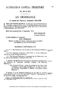 No. 18 of[removed]AN ORDINANCE To amend the Pharmacy  Ordinance[removed].