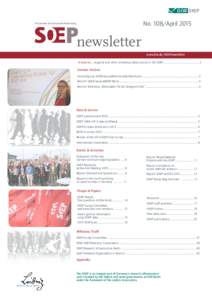 No. 108/AprilThe German Socio-Economic Panel Study newsletter www.diw.de/SOEPnewsletter