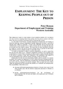 Employment - the key to keeping people out of prison
