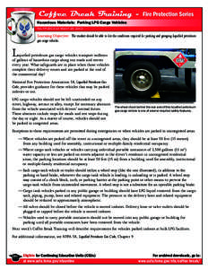 Coffee Break Training - Fire Protection Series - Hazardous Materials:  Parking LPG Cargo Vehicles