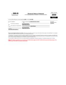 Form  990-N Department of the Treasury Internal Revenue Service