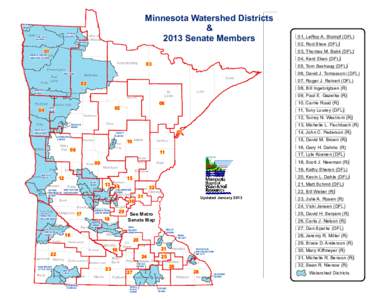 Minnesota Watershed Districts & 2013 Senate Members JOE RIVER