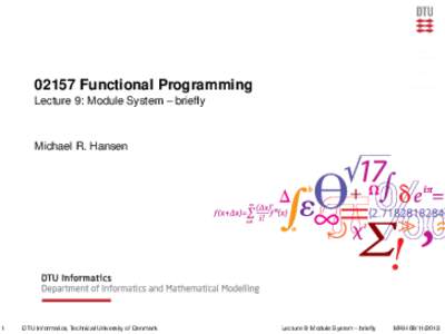 Programming paradigms / Computing / Technical University of Denmark / Interface / MRH / Abstraction / Modular programming / Functional programming