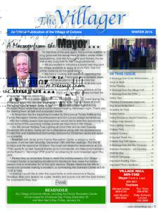 An Official Publication of the Village of Colonie  A Message from the WINTER 2015