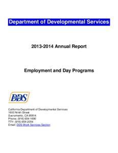 Annual Report: Employment and Day Programs