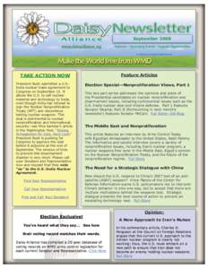 September 2008 www.daisyalliance.org Feature Articles  TAKE ACTION NOW