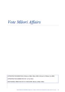 Vote Maori Affairs - Vol 8 Māori, Other Populations and Cultural Sector - The Estimates of AppropriationsBudget 2014