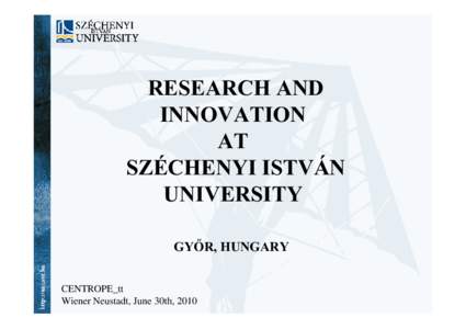 Kutatás és innováció a Széchenyi István Egyetemen