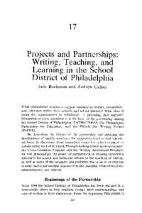 17  Projects and Partnerships: Writing, Teaching, and Learning in the School District of Philadelphia
