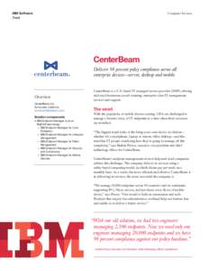 IBM Software Tivoli Computer Services  CenterBeam
