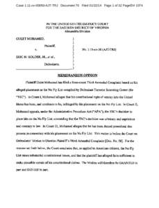 Case 1:11-cv[removed]AJT-TRJ Document 70 Filed[removed]Page 1 of 32 PageID# 1074  IN THE UNITED STATES DISTRICT COURT FOR THE EASTERN DISTRICT OF VIRGINIA Alexandria Division