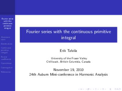 Fourier series with the continuous primitive integral