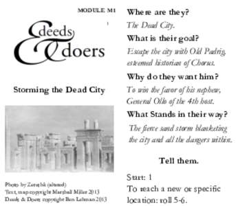 MODULE M1  Storming the Dead City Where are they? ThebDeadbCity.