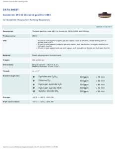 Datasheet: Sundström SR515 threaded gas filter