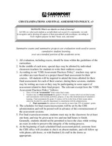Microsoft Word - CHS Examinations and Final Assessments Policy v3.DOC