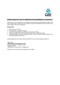 QBE Insurance / Spreadsheet