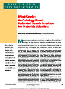 Semantic Scientific Knowledge Integration MatSeek:  An Ontology-Based