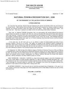National POW/MIA Recognition Day, 1998