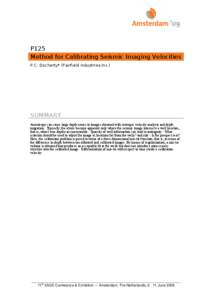 P125 Method for Calibrating Seismic Imaging Velocities P.C. Docherty* (Fairfield Industries Inc.)