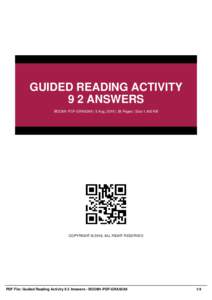 GUIDED READING ACTIVITY 9 2 ANSWERS BOOM1-PDF-GRA92A9 | 5 Aug, 2016 | 38 Pages | Size 1,400 KB COPYRIGHT © 2016, ALL RIGHT RESERVED