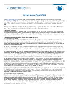 TERMS AND CONDITIONS The www.greaterfindlayinc.com Web site (