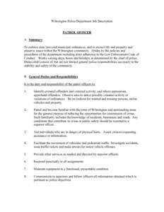 Microsoft Word - Police patrol officer job description