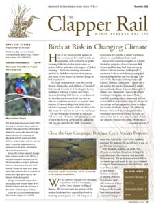 NovemberNewsletter of the Marin Audubon Society. Volume 57, No. 3 Clapper Rail THE