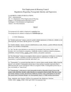 Microsoft Word - Text - Regulations Regarding Transgender Identity and Expression
