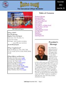 November 2015 Issue No. 70 The International CWops Newsletter