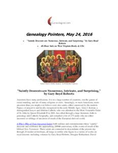 Genealogy Pointers, May 24, 2016  