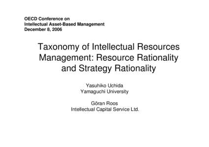 Taxonomy of Intellectual Resources Management: Resource Rationality and Strategy Rationality