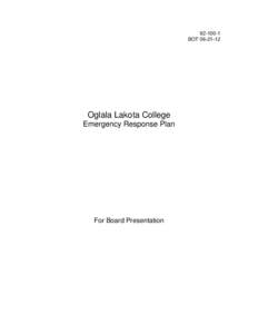 BOTOglala Lakota College Emergency Response Plan