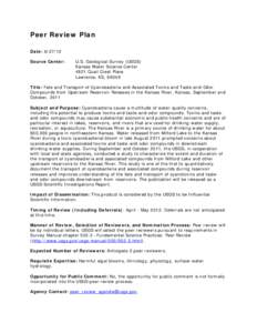 Peer Review Plan Date: [removed]Source Center: U.S. Geological Survey (USGS) Kansas Water Science Center
