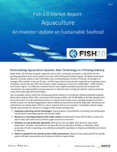 2015  Fish 2.0 Market Report: Aquaculture An Investor Update on Sustainable Seafood