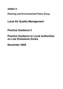 ANNEX D Planning and Environmental Policy Group Local Air Quality Management  Practice Guidance 2