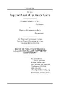NoIn the Supreme Court of the United States Stephen Kimble, et al., Petitioners,