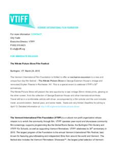 Microsoft Word - VTIFF Press Release Nitrate Picture Show.doc